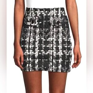 Haute Rogue Tweed mini skirt Black gray Size S Career Office City